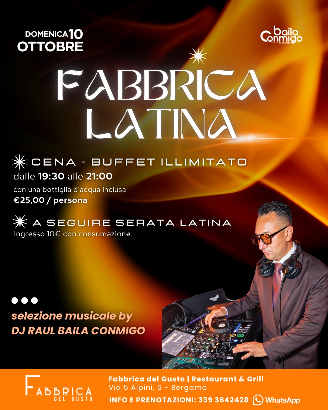 Serata latina Sabato 10 ottobre